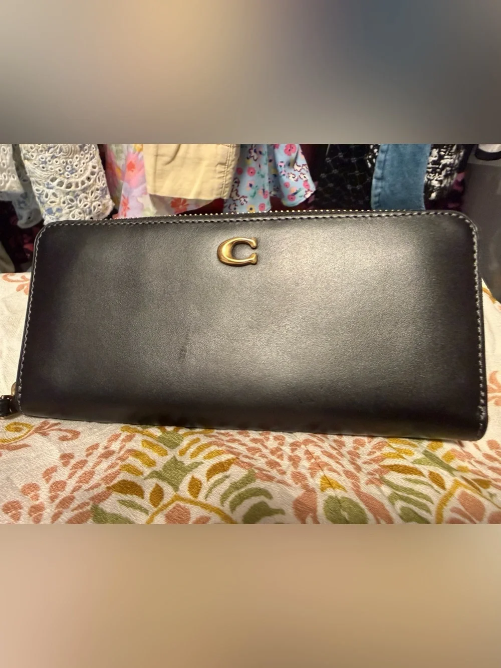 Coach Long Zip Around Wallet | Black Leather | NWOT | Macy’s Floor Model